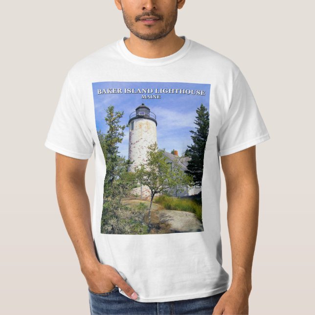 Baker Island Lighthouse, Maine T-Shirt (Front)