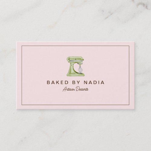 Baker Kitchen Mixer Green Blush Brown Simple Business Card