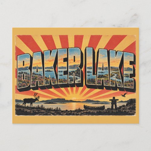 Baker Lake NU Tundra River Inland Lake Art Postcard