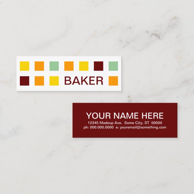 BAKER (mod squares) Mini Business Card (Front/Back)
