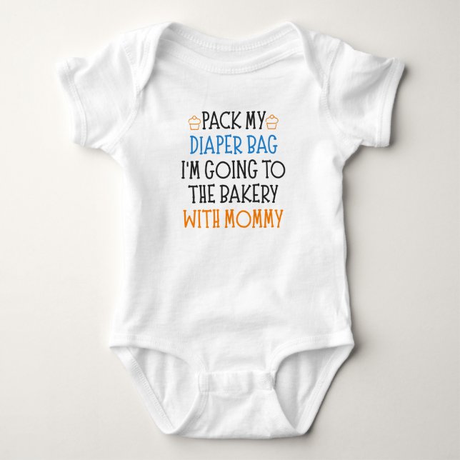 Baker Mom Funny Baking Baby Saying Bodysuit (Front)