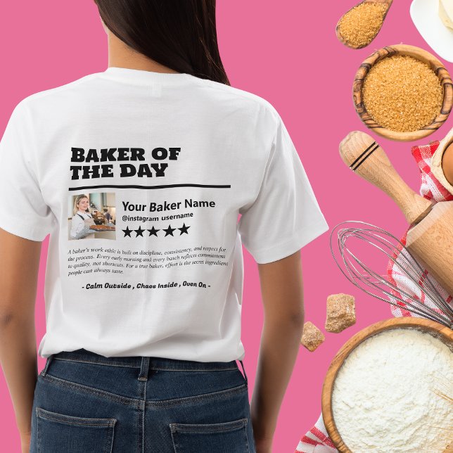 BAKER OF THE DAY Tri-Blend SHIRT (Celebrate the baker of the day with a personalized design featuring a custom name and photo.)