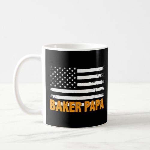 Baker Papa American Flag Fathers Day  Coffee Mug