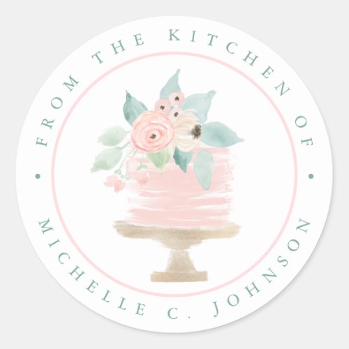 Baker Pastel Watercolor Floral Cake Sticker Labels