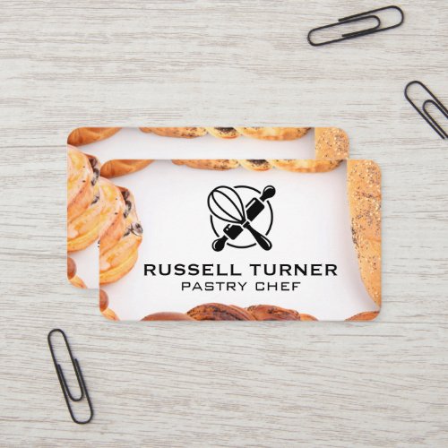 Baker Pastries | Whisk Rolling Pin Logo Business Card