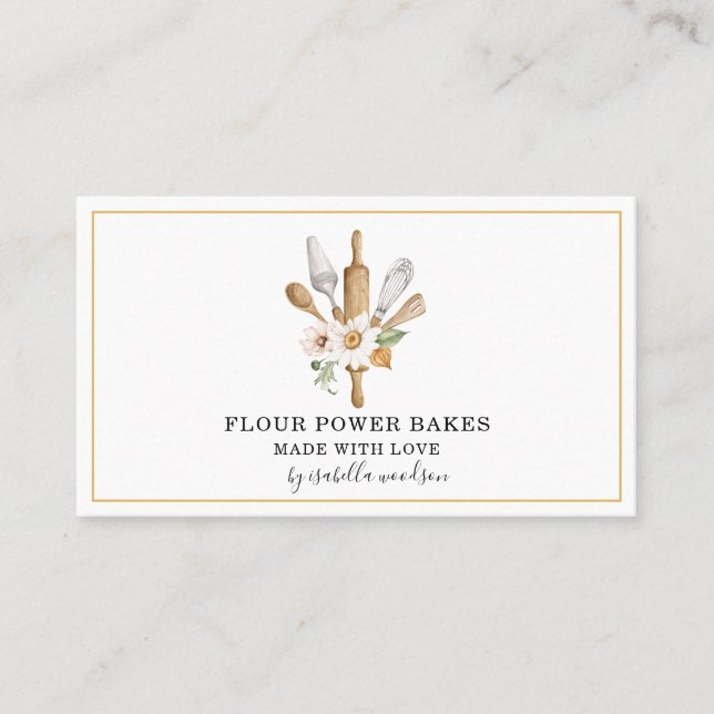 Baker Pastry Chef Bakers Tools Utensils  Business Card (Front)