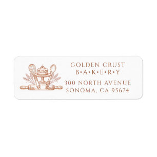 Baker Pastry Chef Baking Tools Return Address Labe Label