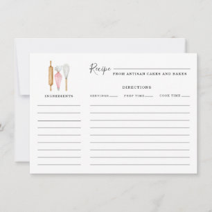 Baker Pastry Chef Baking Utensils Recipe Note Card
