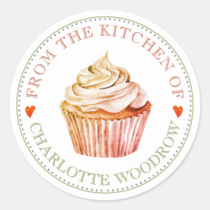 Baker Pastry Chef Cupcake Food Label Sticker