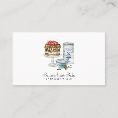 Baker Pastry Chef Elegant Cake Business Card
