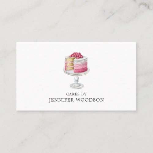 Baker Pastry Chef Pink Elegant Cake  Business Card