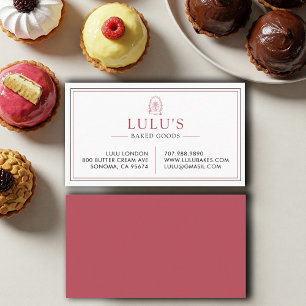 Baker Pastry Chef Red and White Business Card