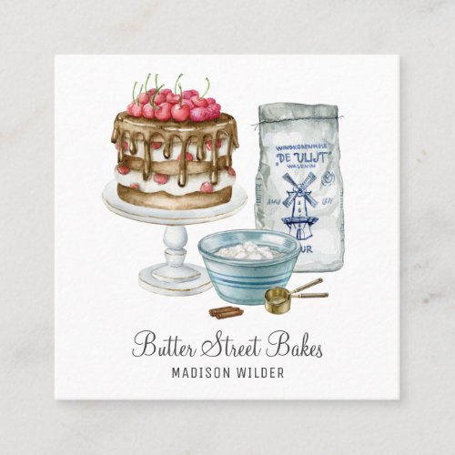 Baker Pastry Chef  Square Business Card