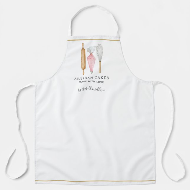 Baker Pastry Chef Tools All-Over Print Apron (Front)