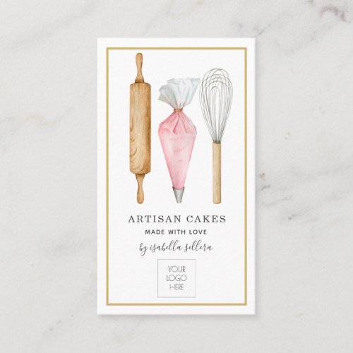 Baker Pastry Chef Tools Logo Business Card