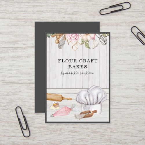 Baker Pastry Chef Watercolor Baking Tools Business Business Card