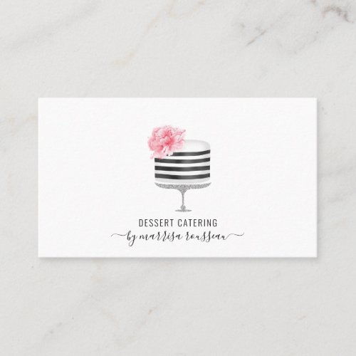 Baker Pastry Chef Watercolor Cake Dessert Caterer  Business Card