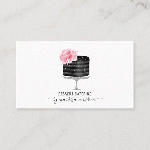 Baker Pastry Chef Watercolor Cake Dessert Caterer  Business Card