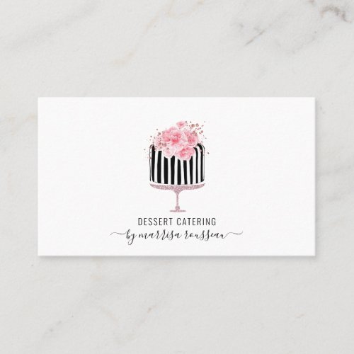 Baker Pastry Chef Watercolor Cake Dessert Caterer Business Card