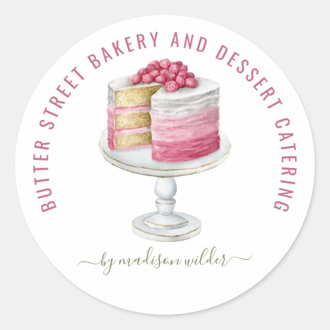 Baker Pastry Chef Watercolor Cake Product Labels (Front)