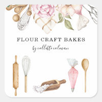 Baker Pastry Chef Watercolor Floral Tools