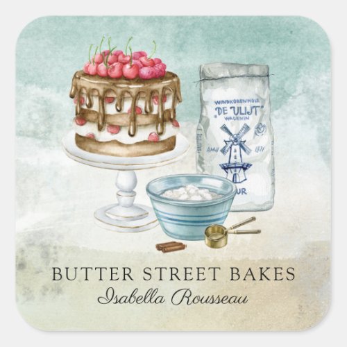 Baker Pastry Chef  Watercolor Product Labels