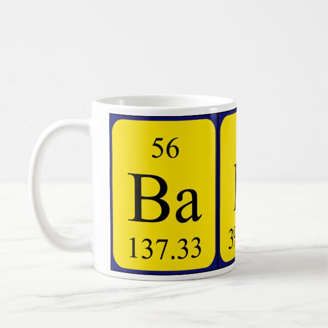 Baker periodic table name mug (Left)