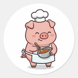 Baker Pig Classic Round Sticker