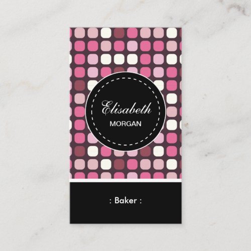 Baker- Pink Polka Pattern Business Cards