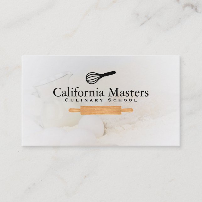 Baker | Rolling Pin and Whisk Business Card (Front)