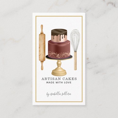 Baker Rose Gold Chocolate Cake Baking Tools  Business Card