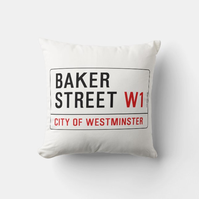 Baker Street Throw Pillow (Front)