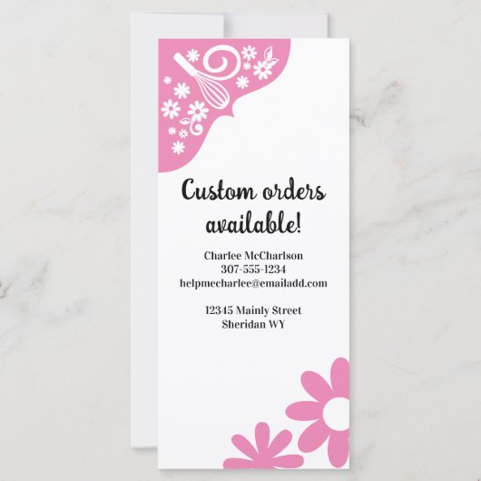 baker utensils black marketing rack card (Back)