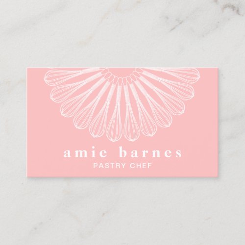 Baker Whisk Catering  Pink Bakery Business Card