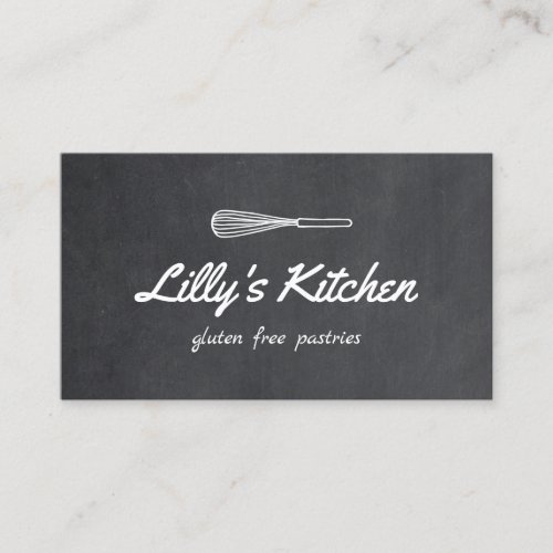 Baker Whisk Logo Bakery Chalkboard Business Card