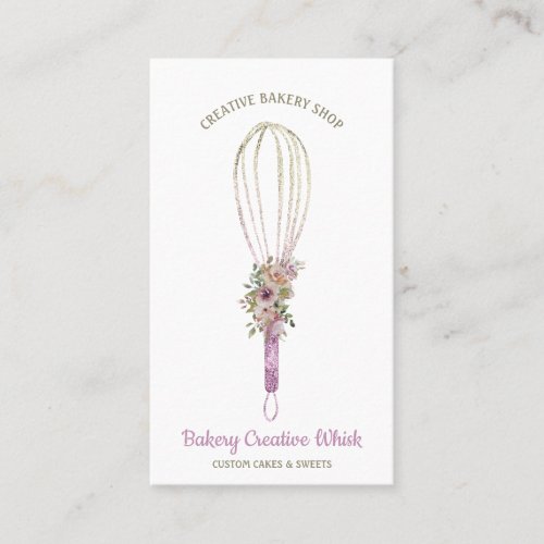 Baker Whisk logo pastry boho Business Card