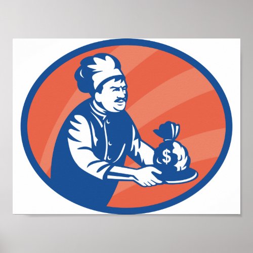 Baker With A Plate of Money Poster