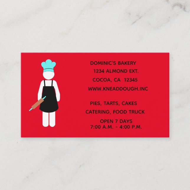 Baker with a Rolling Pin Business Card (Front)
