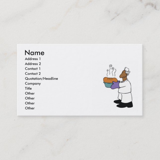 baker with bread business card (Front)
