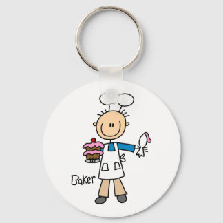 Baker With Cake Keychain