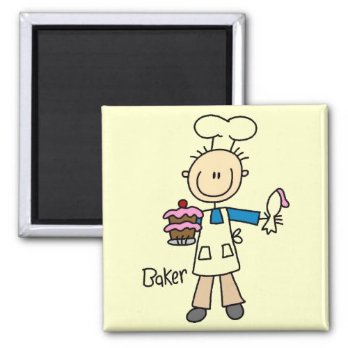 Baker With Cake Magnet