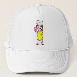 Baker with Cooking apron & Oven gloves Trucker Hat