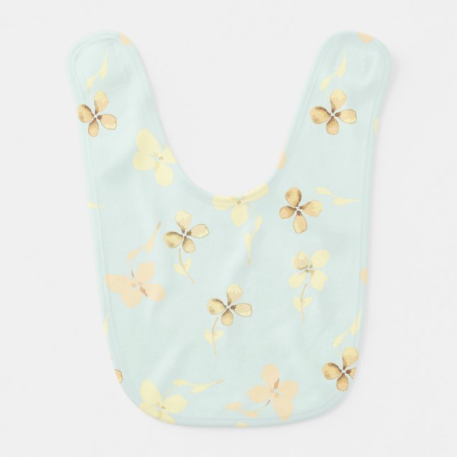 Baker with floral design. baby bib (Front)