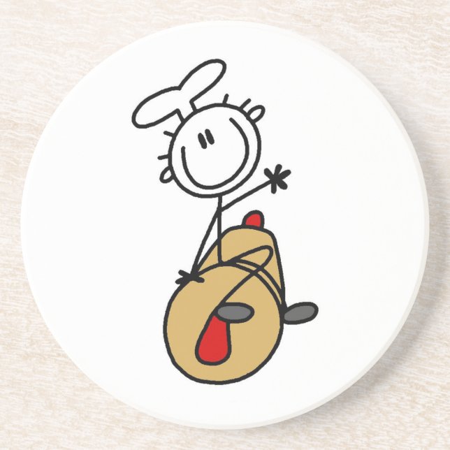 Baker With Rolling Pin Drink Coaster (Front)