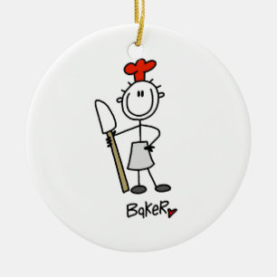 Baker With Scraper Ceramic Ornament