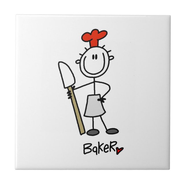 Baker With Scraper Ceramic Tile (Front)