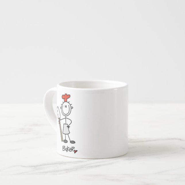 Baker With Scraper Espresso Cup (Front Left)