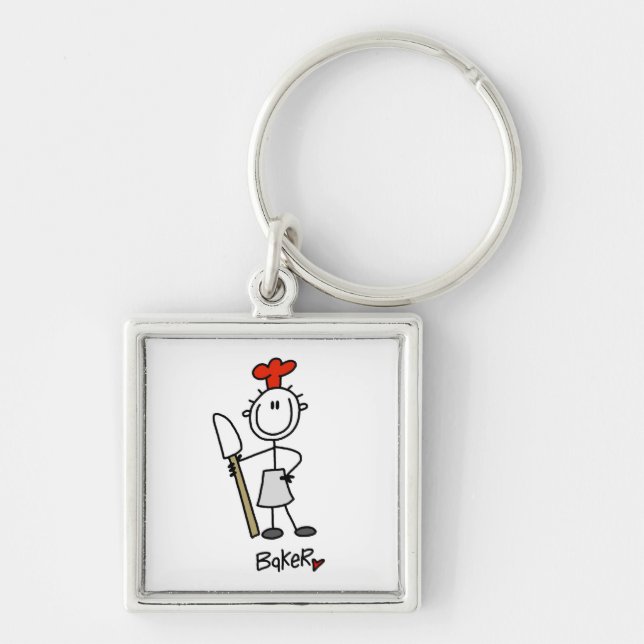 Baker With Scraper Keychain (Front)