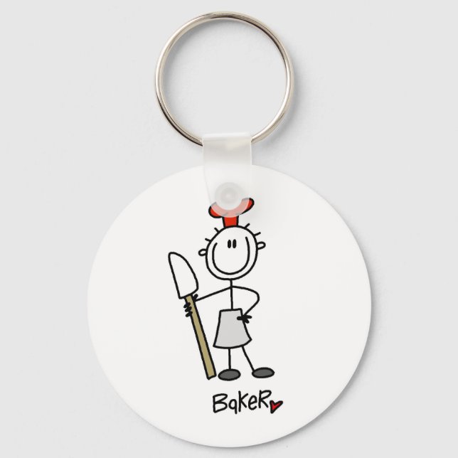 Baker With Scraper Keychain (Front)