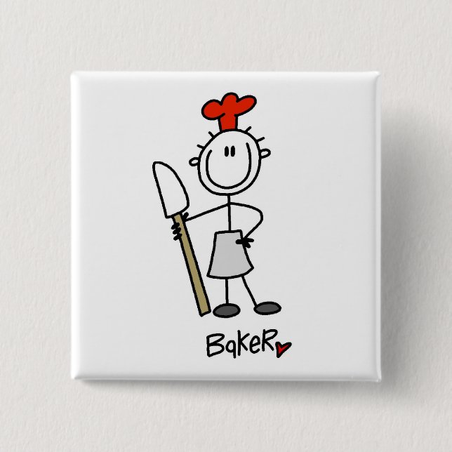Baker With Scraper Pinback Button (Front)